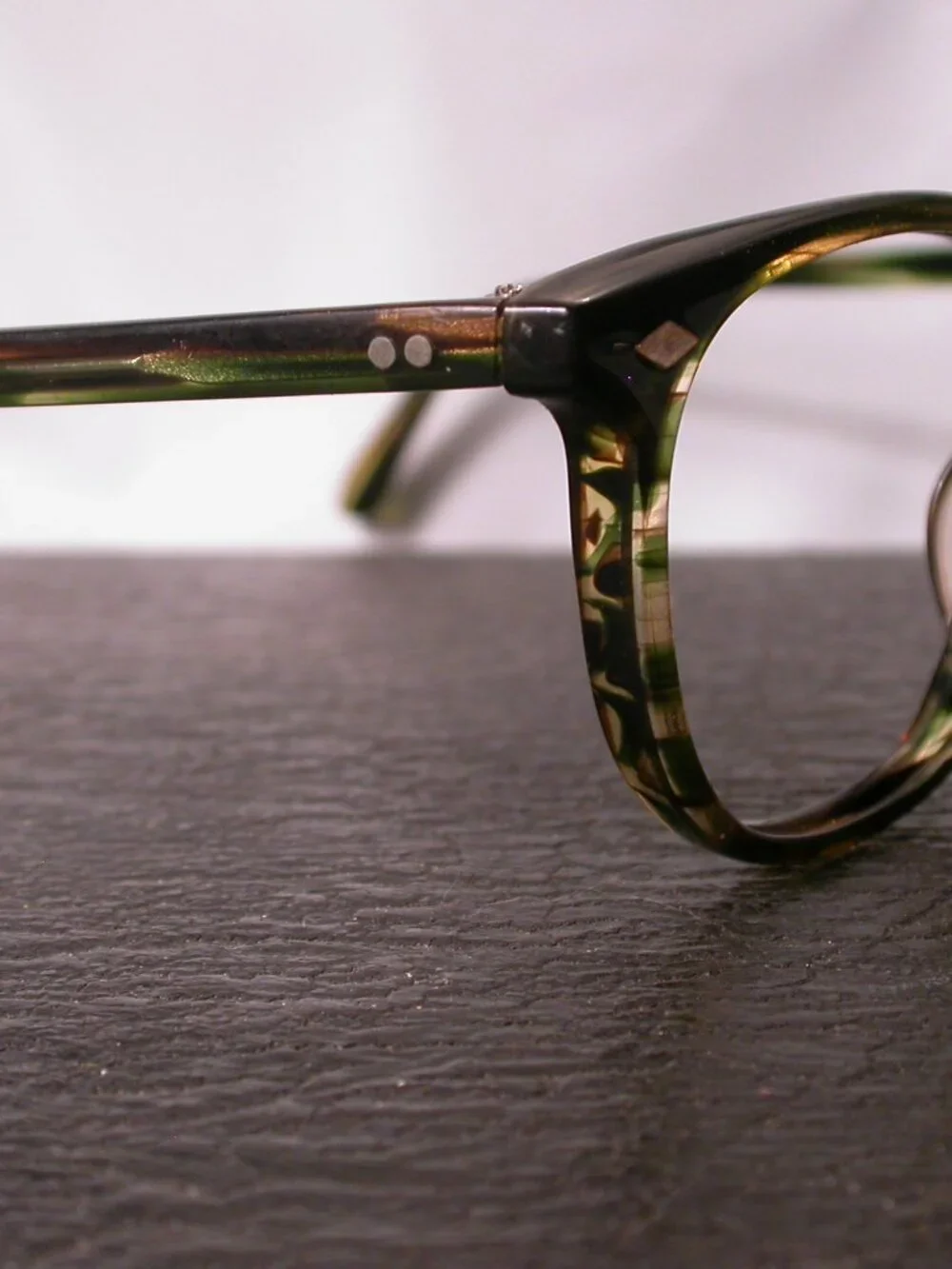 Sama Philippe Green Tortoise Stripe Eyeglasses Frames Made in Japan